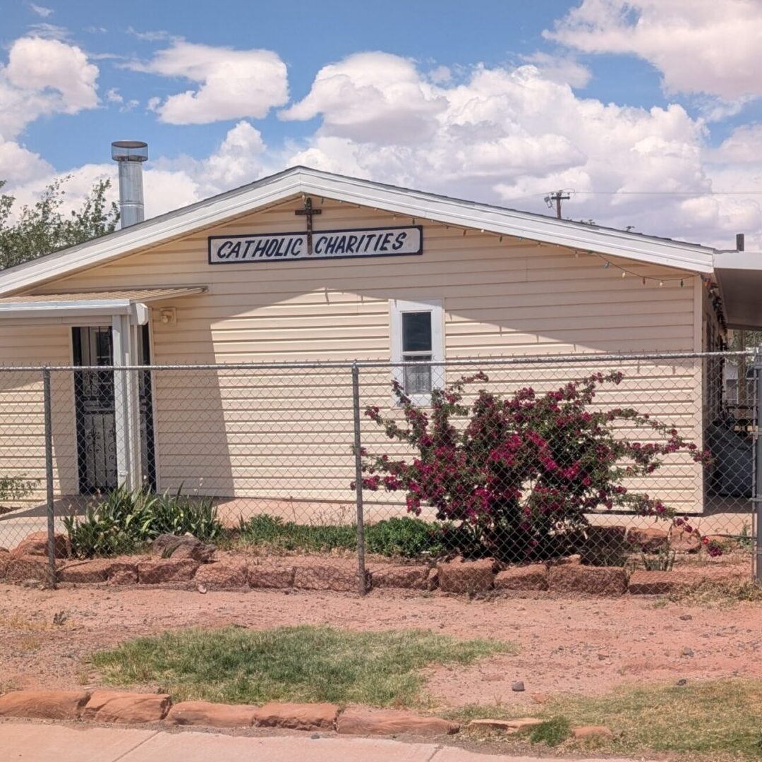 Catholic Charities office with fence